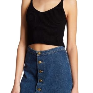 NEW Abound Sweater Knit Black Crop Tank